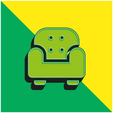 Koltuk Yeşil ve Sarı Modern 3D vektör simgesi logosu