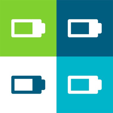 Battery Almost Full Flat four color minimal icon set clipart