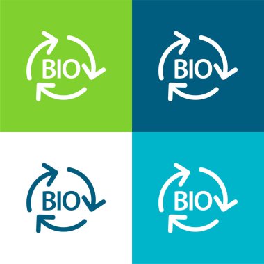 Bio Mass Renewable Energy Flat four color minimal icon set