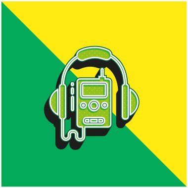 Audio Guide Green and yellow modern 3d vector icon logo