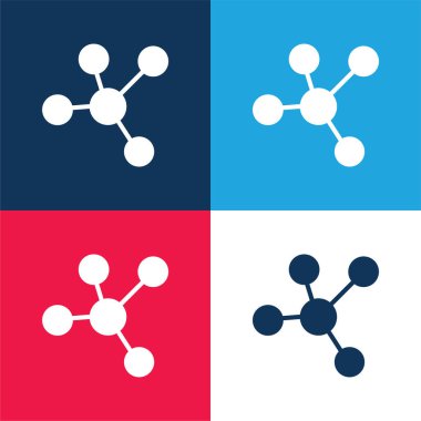 Atom mavi ve kırmızı dört renk en küçük simge kümesi