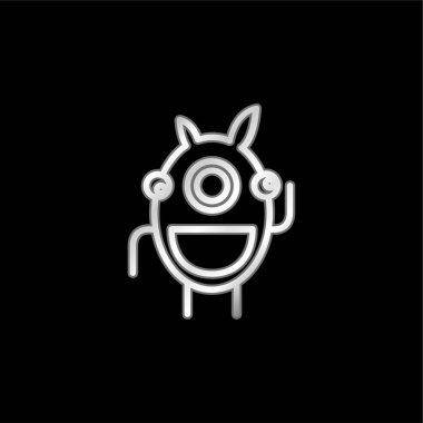 Çemberdeki Uzaylı Dış Hattı Gümüş kaplamalı metalik simge