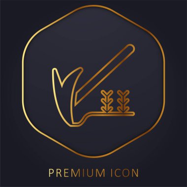Tarım altın çizgisi prim logosu veya simgesi