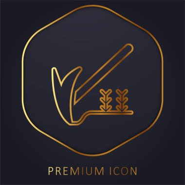 Agriculture golden line premium logo or icon clipart