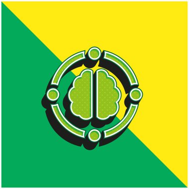 Al Green ve sarı modern 3d vektör simgesi logosu