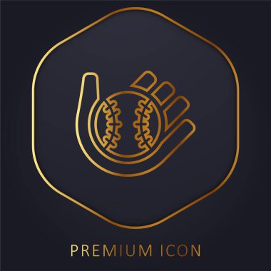 Beyzbol altın çizgisi prim logosu veya simgesi