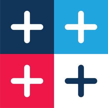 Mavi ve kırmızı dört renk simgesi ekle