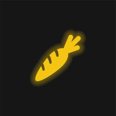 Big Carrot yellow glowing neon icon