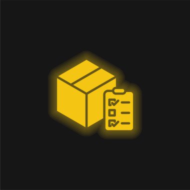 Kutu sarısı parlak neon simgesi