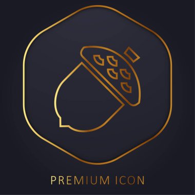 Meşe palamudu altın çizgisi logosu veya simgesi