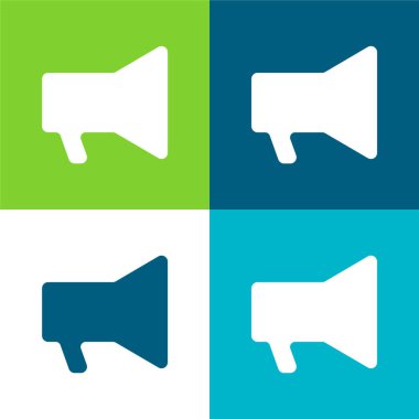 Audio Amplification Speaker Tool Silhouette Flat four color minimal icon set