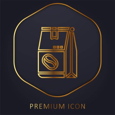 Fasulye altın çizgisi prim logosu veya simgesi