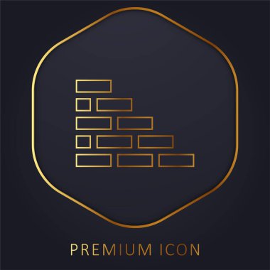 Brickwall altın çizgisi prim logosu veya simgesi