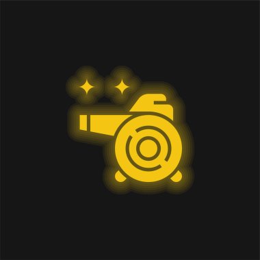 Air Blower yellow glowing neon icon clipart