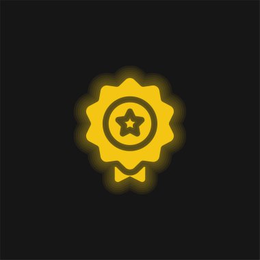Ödül sarı parlak neon simgesi