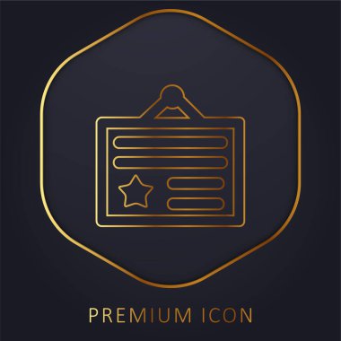 Award Certificate golden line premium logo or icon