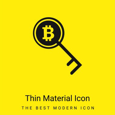 Bitcoin Key Or Password Symbol minimal bright yellow material icon
