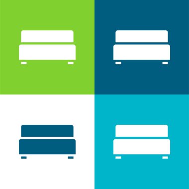 Black Sofa Of Livingroom Flat four color minimal icon set