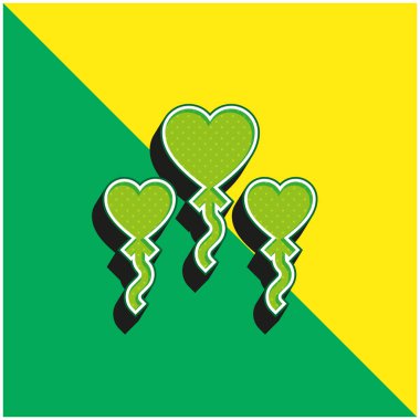 Balonlar yeşil ve sarı modern 3d vektör simgesi logosu