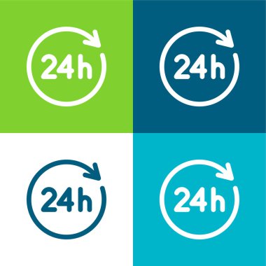 24 Saat Düz Renk en az simge seti