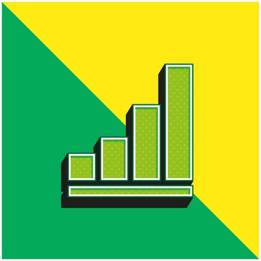Çubuk Grafik Yeşil ve Sarı 3D vektör simgesi logosu