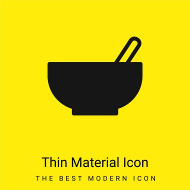 Bowl With Spoon minimal bright yellow material icon clipart
