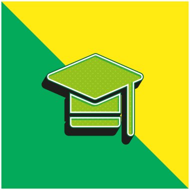 Bachelors Degree Green and yellow modern 3d vector icon logo