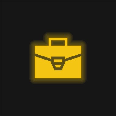 Evrak çantası sarı parlak neon simgesi