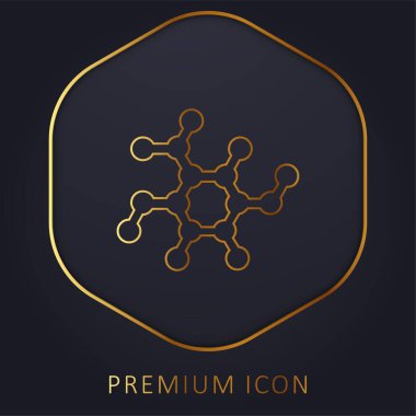 Biology Shape golden line premium logo or icon