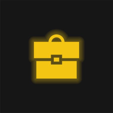 Evrak çantası sarı parlak neon simgesi