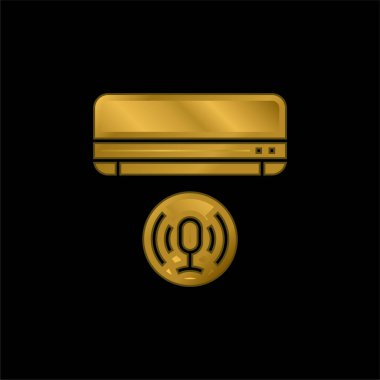 Klima altın kaplama metalik simge veya logo vektörü