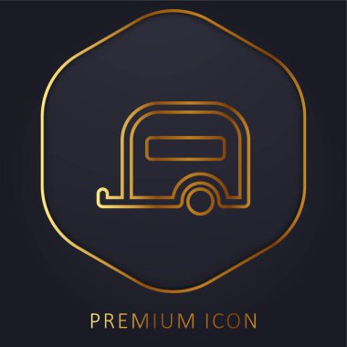 Big Caravan golden line premium logo or icon