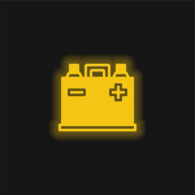 Pil sarısı parlak neon simgesi