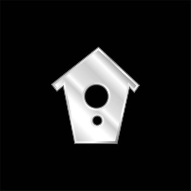 Birds House silver plated metallic icon