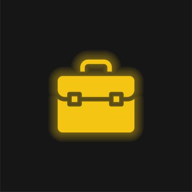 Evrak çantası sarı parlak neon simgesi