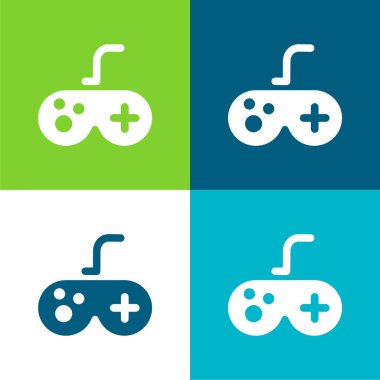 Antique Gamepad Flat four color minimal icon set