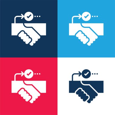 Assumption blue and red four color minimal icon set