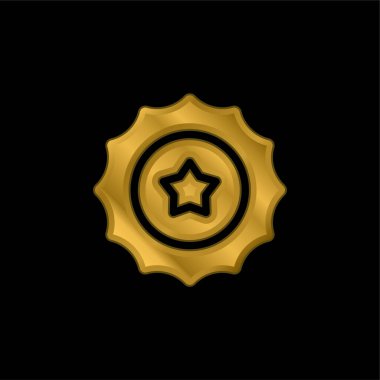 Bira Cap altın kaplama metalik simge veya logo vektörü