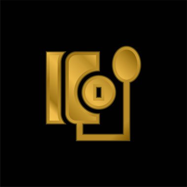 Kan basıncı göstergesi altın kaplama metalik simge veya logo vektörü