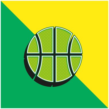 Basketbol Yeşil ve Sarı modern 3D vektör simgesi logosu