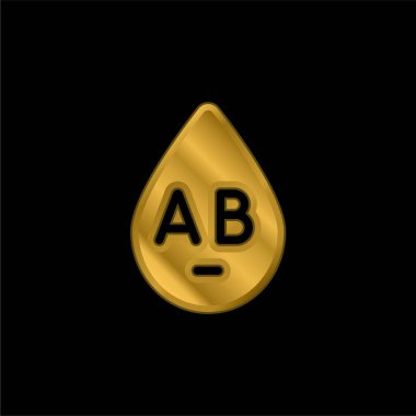 Kan Tipi Altın Kaplama Metal Simge veya Logo Vektörü