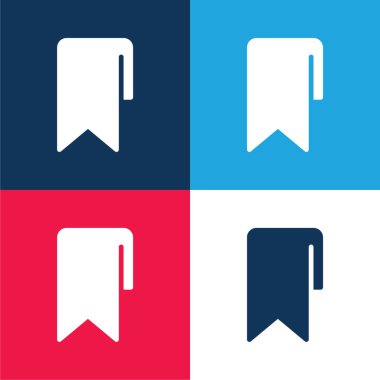 Yer imi mavi ve kırmızı dört renk en az simge kümesi