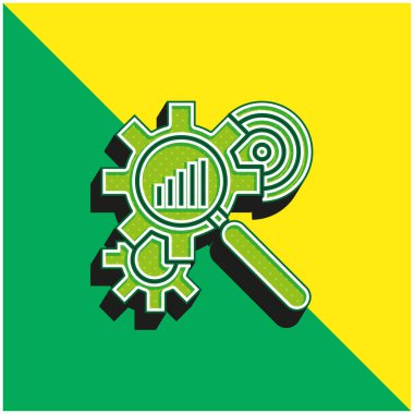 Analiz Yeşil ve Sarı 3D modern vektör simgesi logosu