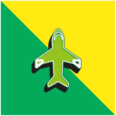 Big Plane Green and yellow modern 3d vector icon logo