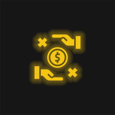 Bribe yellow glowing neon icon
