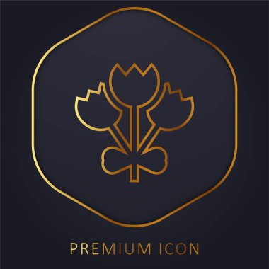 Buket altın çizgi prim logosu veya simgesi