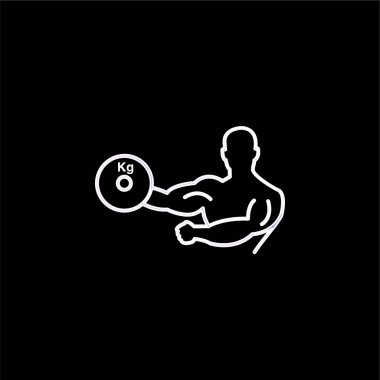 Bodybuilder Carrying Weight On One Hand Outline blue gradient vector icon