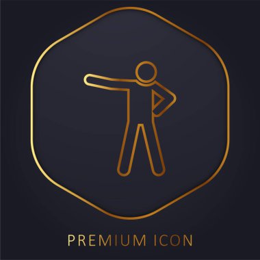 Breakdance altın çizgisi prim logosu veya simgesi