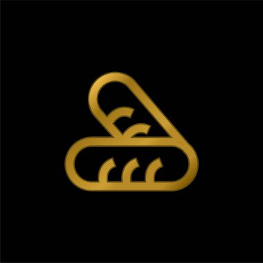 Bread Couple gold plated metalic icon or logo vector