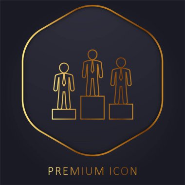Best Businessman Team Of Three golden line premium logo or icon